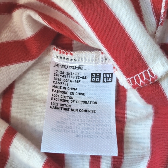 UNIQLO JW ANDERSON FLARED HEM STRIPED T-SHIRT - Picture 8 of 9